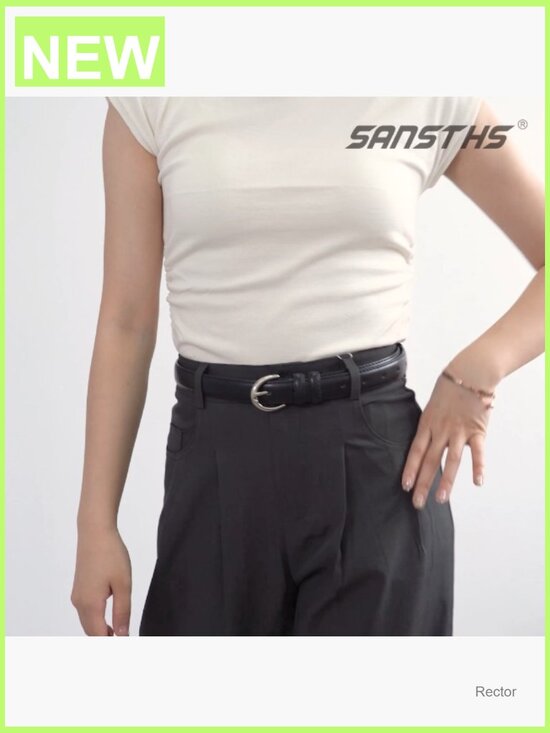 Faux Leather Skinny Belt with Single Prong Buckle for Jeans Pants Dresses main image 4